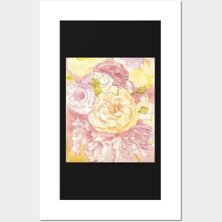 Roses in Watercolor and ink Posters and Art